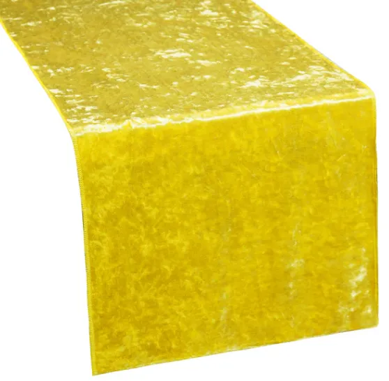 CANARY YELLOW VELVET TABLE RUNNER
