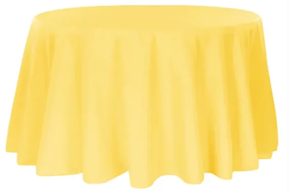 CANARY YELLOW ROUND POLYESTER TABLECLOTH 120"
