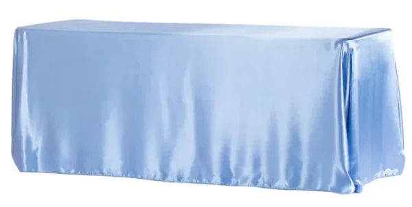 SERENITY BLUE RECTANGULAR SATIN TABLECLOTH 90" X 156"