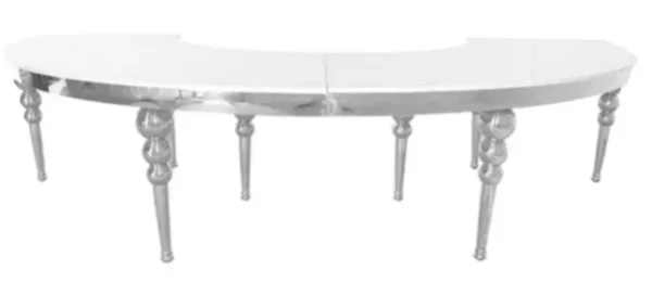 SILVER-WHITE WAVE HALF-MOON TABLE