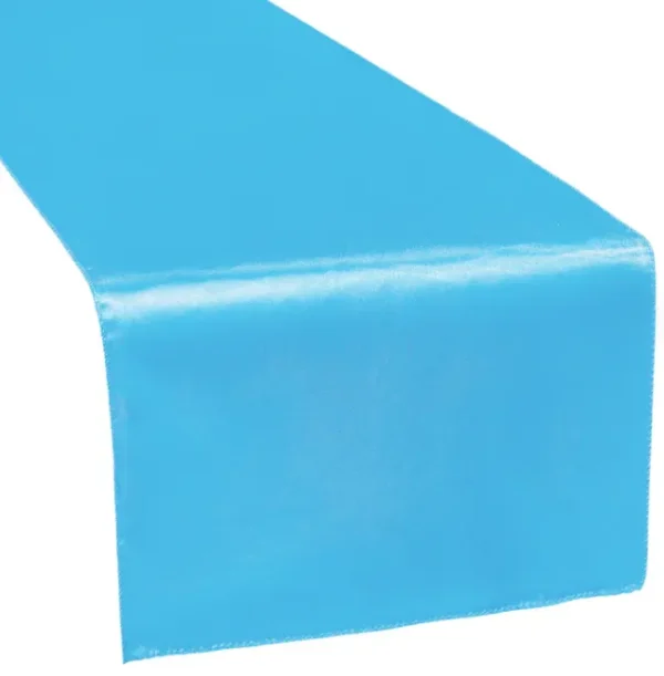 AQUA BLUE SATIN TABLE RUNNER