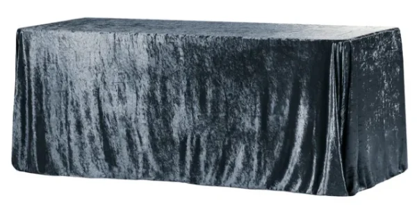 DARK SLATE BLUE RECTANGULAR VELVET TABLECLOTH 90" X 132"