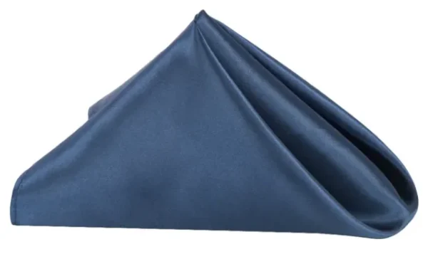 SERVIETTE DE TABLE EN SATIN BLEU MARIN
