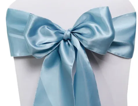 BOUCLE EN SATIN BLEU ACIER