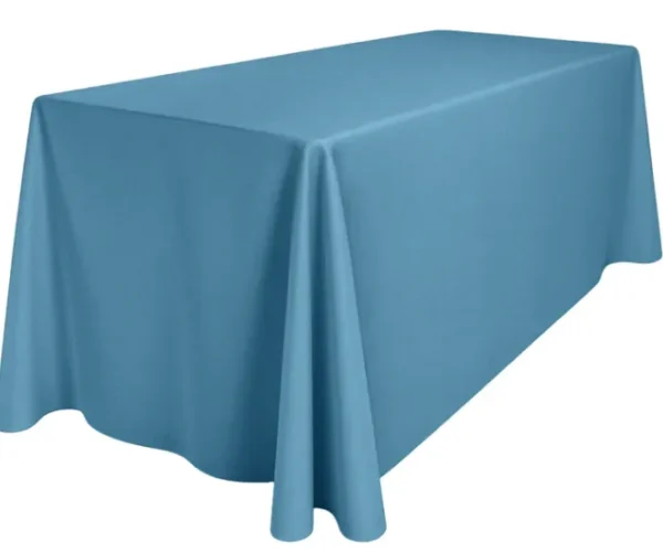 STEEL BLUE RECTANGULAR POLYESTER TABLECLOTH 90" X 156"