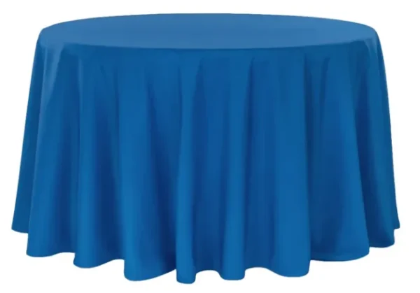 ROYAL BLUE ROUND POLYESTER TABLECLOTH 132"