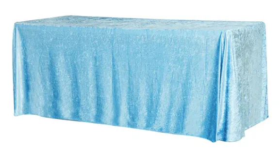 BABY BLUE RECTANGULAR VELVET TABLECLOTH 90" X 156"
