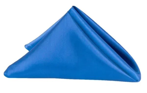 SERVIETTE DE TABLE EN SATIN BLEU ROYAL