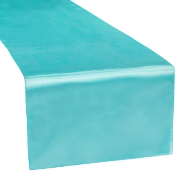 LIGHT TURQUOISE SATIN TABLE RUNNER