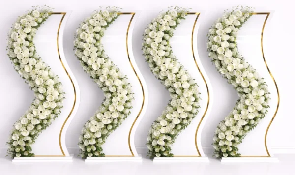 WHITE BIANCA WALL WITH SILK FLORAL RUNNERS