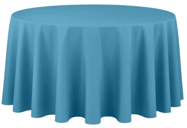 STEEL BLUE ROUND POLYESTER TABLECLOTH 120"