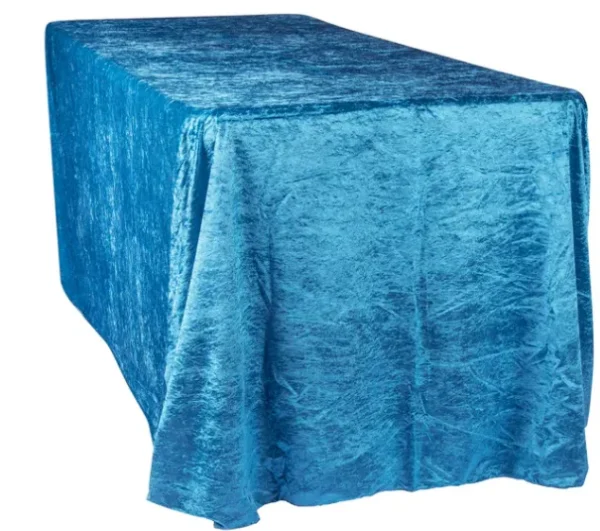 DARK TEAL RECTANGULAR VELVET TABLECLOTH 90" X 156"