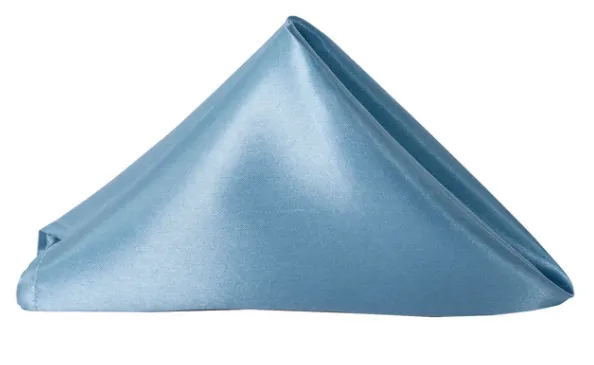 SERVIETTE DE TABLE EN SATIN BLEU ACIER