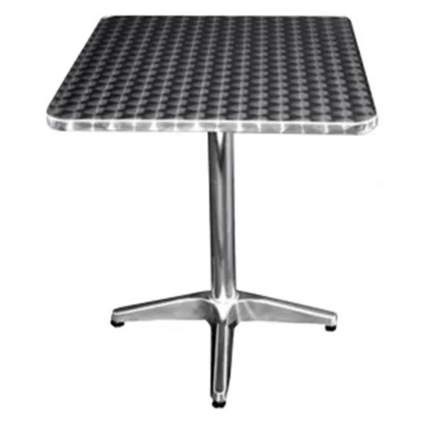 SQUARE STAINLESS STEEL BISTRO TABLE