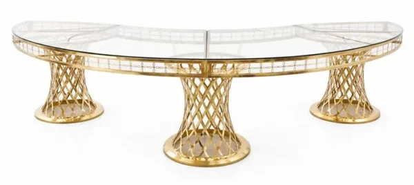 GOLD-CLEAR KATE HALF-MOON TABLE