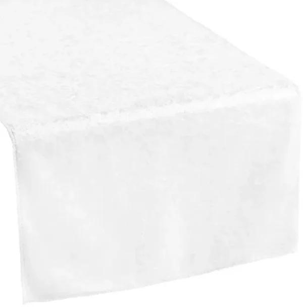 WHITE VELVET TABLE RUNNER
