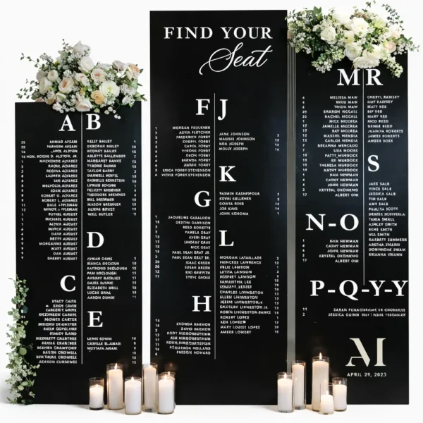 PILLARS SEATING CHART - MODEL 2