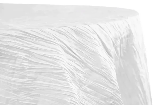 WHITE ROUND TAFFETA TABLECLOTH 120"