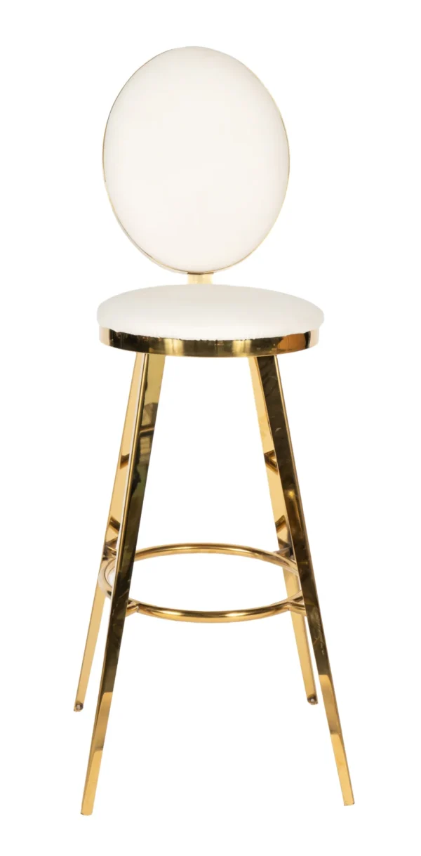GOLD SIA STOOL WITH WHITE CUSHION