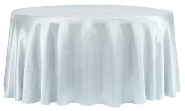 DUSTY BLUE ROUND SATIN TABLECLOTH 120"