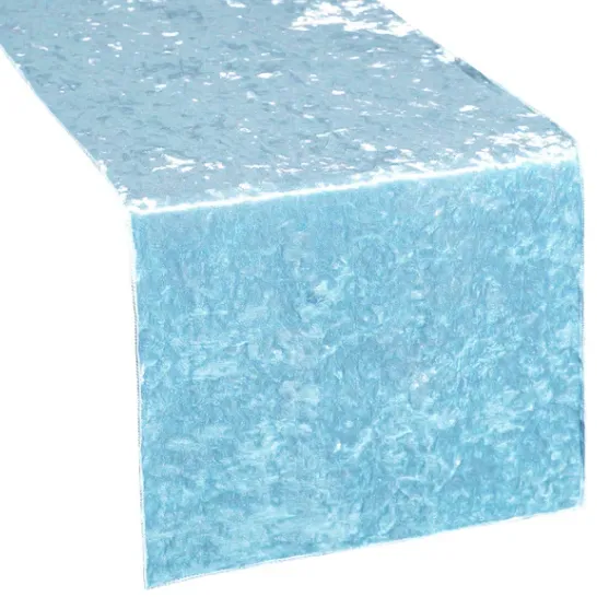 BABY BLUE VELVET TABLE RUNNER
