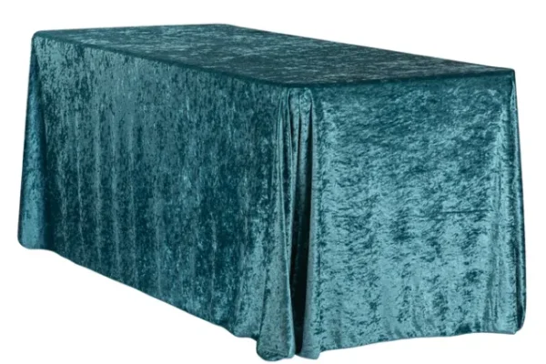 DARK TURQUOISE RECTANGULAR VELVET TABLECLOTH 90" X 156"