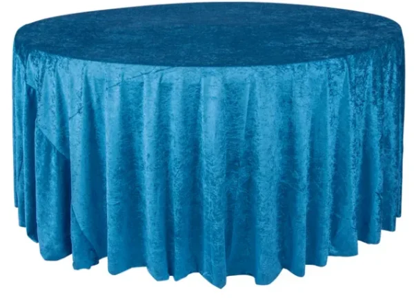 DARK TEAL ROUND VELVET TABLECLOTH 120"