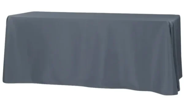 PEWTER RECTANGULAR POLYESTER TABLECLOTH 90" X 156"