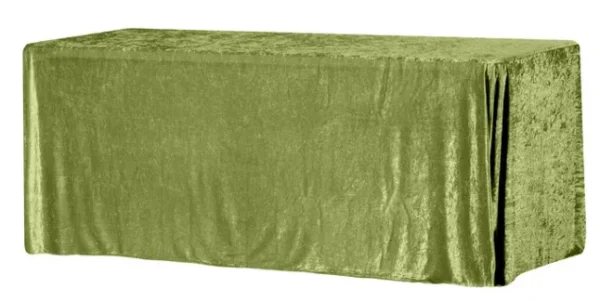 DARK SAGE GREEN RECTANGULAR VELVET TABLECLOTH 90" X 156"