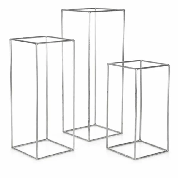 SILVER GEOMETRIC STAND 24"