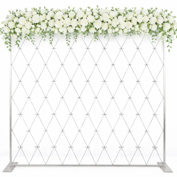 SILVER CANDLE WALL WITH SILK FLORAL RUNNER