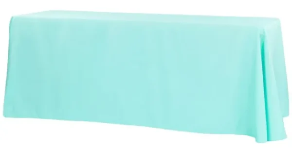 TURQUOISE RECTANGULAR POLYESTER TABLECLOTH 90" X 156"