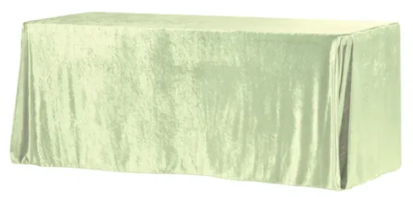 SAGE GREEN RECTANGULAR VELVET TABLECLOTH 90" X 156"