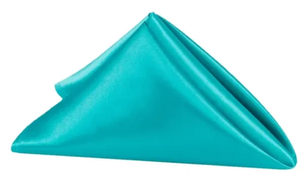 SERVIETTE DE TABLE EN SATIN BLEU AQUA