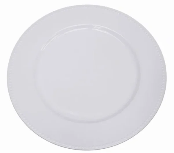 MAYA WHITE ACRYLIC CHARGER PLATE
