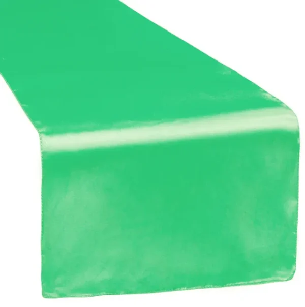 KELLY GREEN SATIN TABLE RUNNER