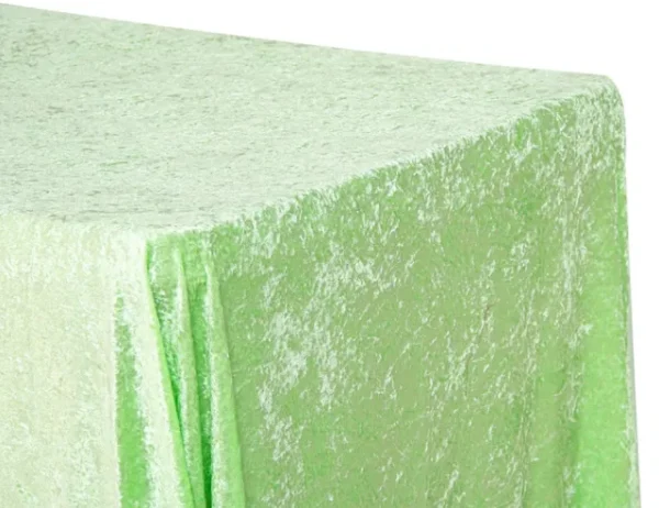 MINT GREEN RECTANGULAR VELVET TABLECLOTH 90" X 132"
