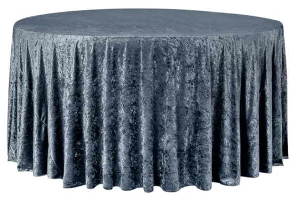 DARK SLATE BLUE ROUND VELVET TABLECLOTH 120"