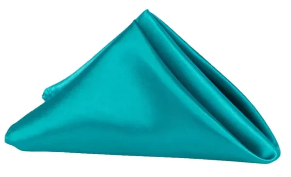 SERVIETTE DE TABLE EN SATIN TURQUOISE FONCÉ