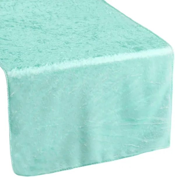 LIGHT TURQUOISE VELVET TABLE RUNNER