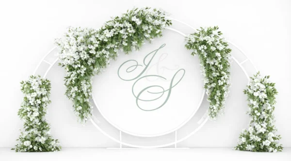 ISABELLA WHITE WALL WITH FLOWERS AND SIGN