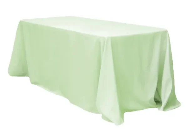 SAGE GREEN RECTANGULAR POLYESTER TABLECLOTH 90" X 156"