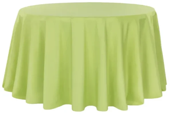 APPLE GREEN ROUND POLYESTER TABLECLOTH 132"