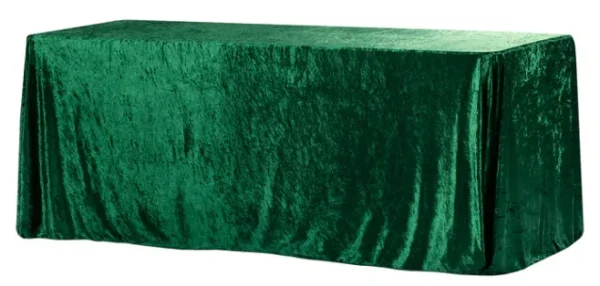 EMERALD GREEN RECTANGULAR VELVET TABLECLOTH 90" X 132"