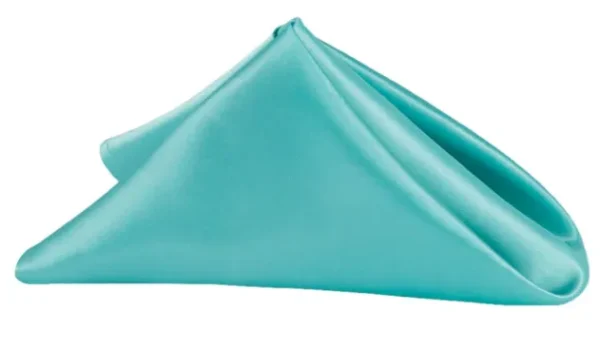 SERVIETTE DE TABLE EN SATIN TURQUOISE PALE