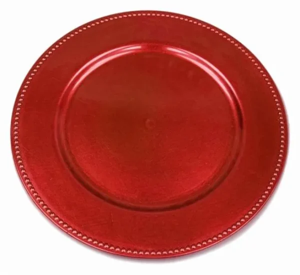 MAYA RED ACRYLIC CHARGER PLATE