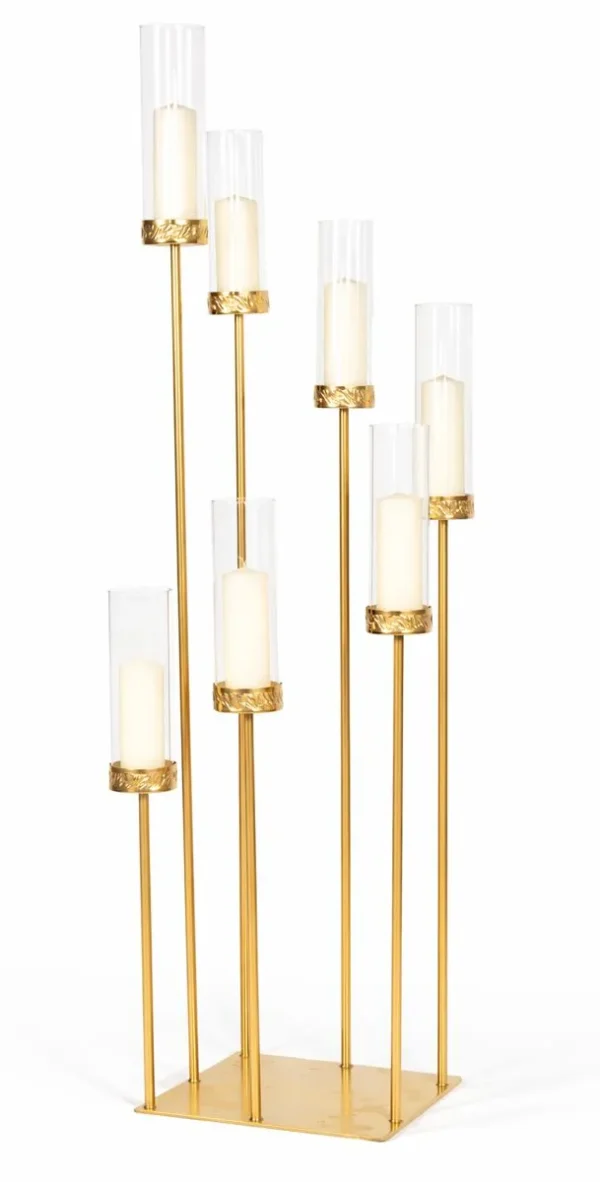 GOLD BELLA CANDLE HOLDER 8-STEM