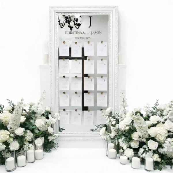 CELINE VINTAGE WHITE MIRROR SEATING CHART