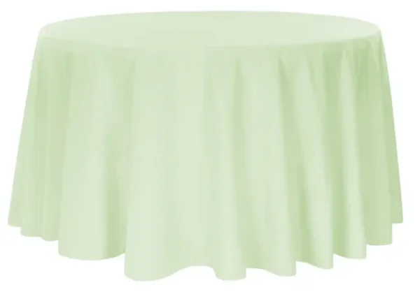 SAGE GREEN ROUND POLYESTER TABLECLOTH 120"