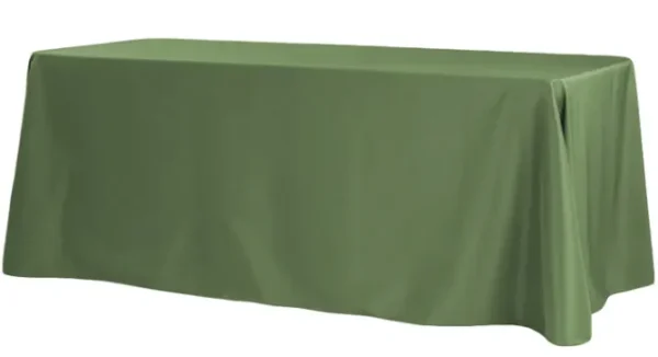 WILLOW GREEN RECTANGULAR POLYESTER TABLECLOTH 90" X 156"
